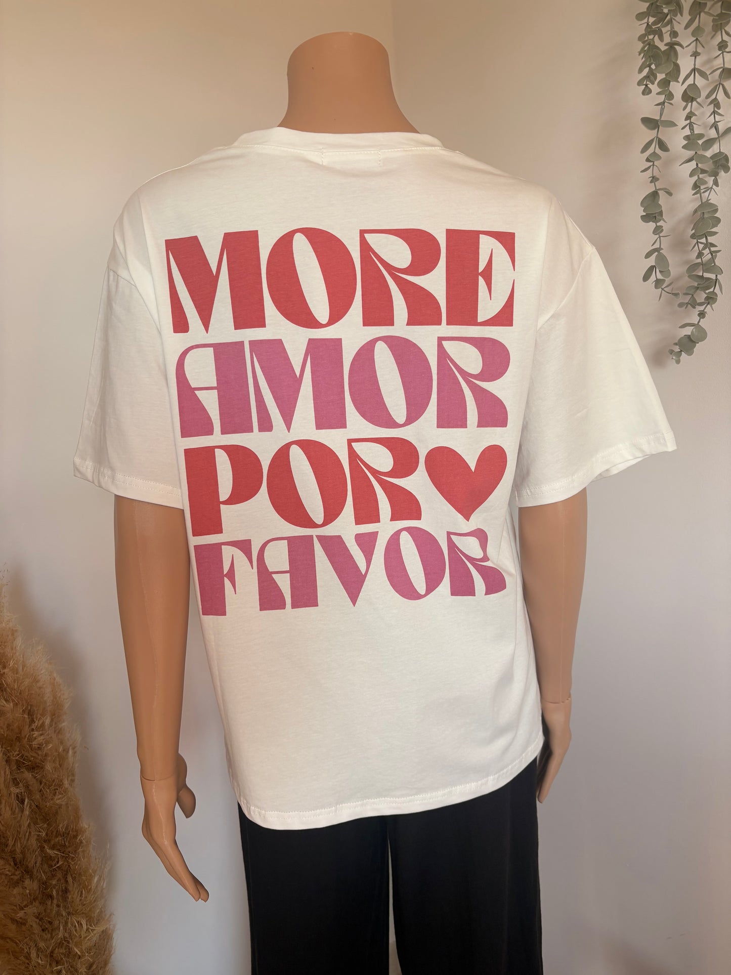 T-shirt blanc « More amor por favor »