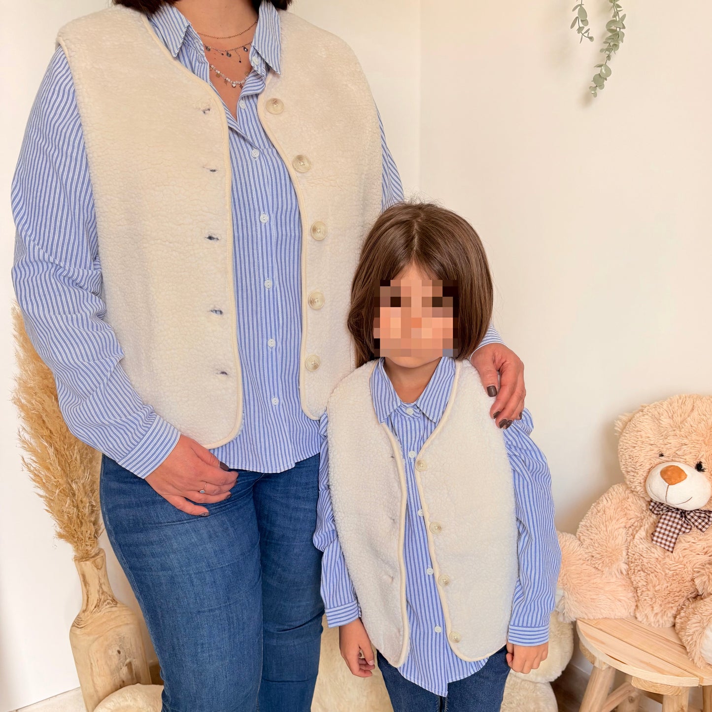 Gilet sans manches - Écru - Effet Mouton - Capucine Enfant