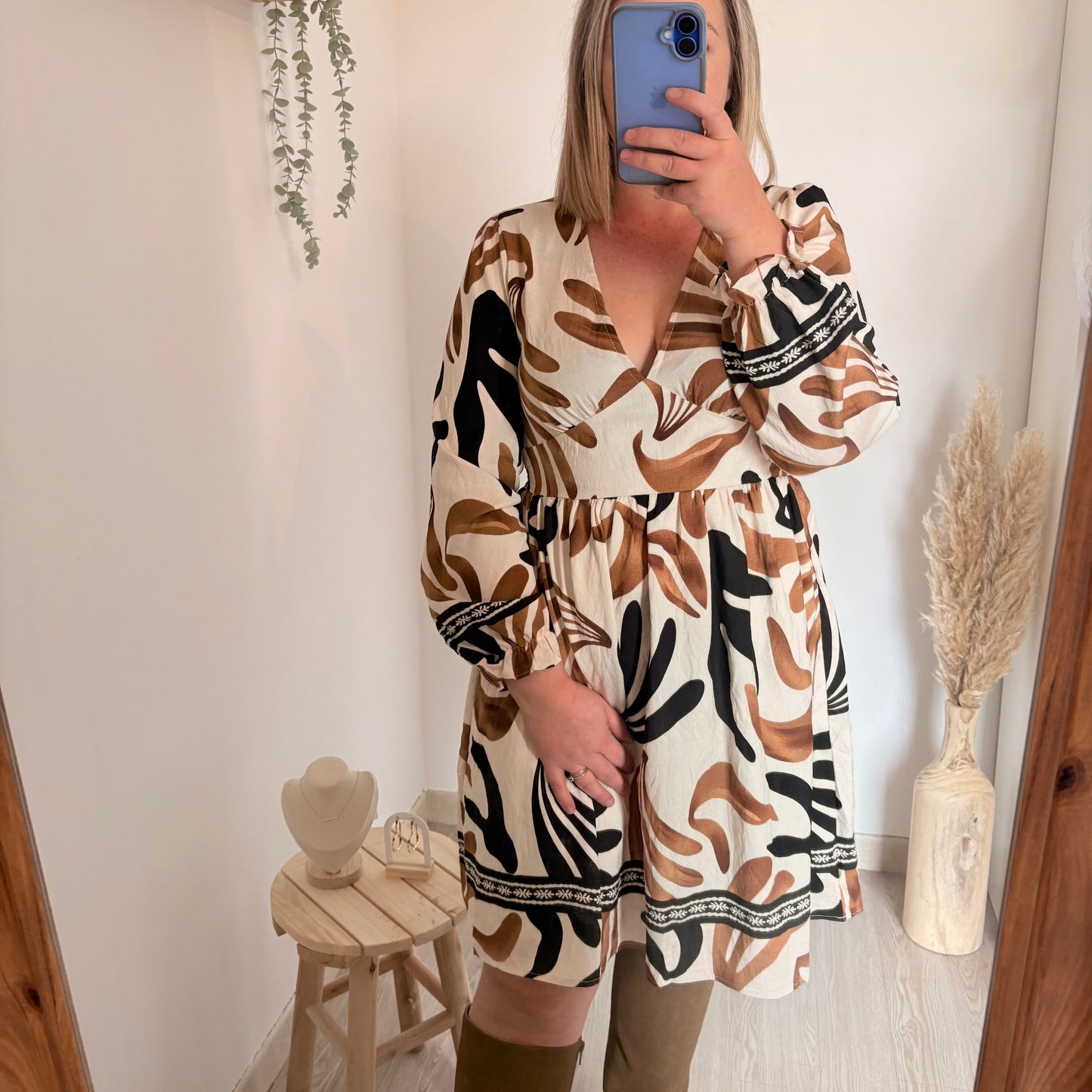 Robe courte fluide à motifs - Apolline