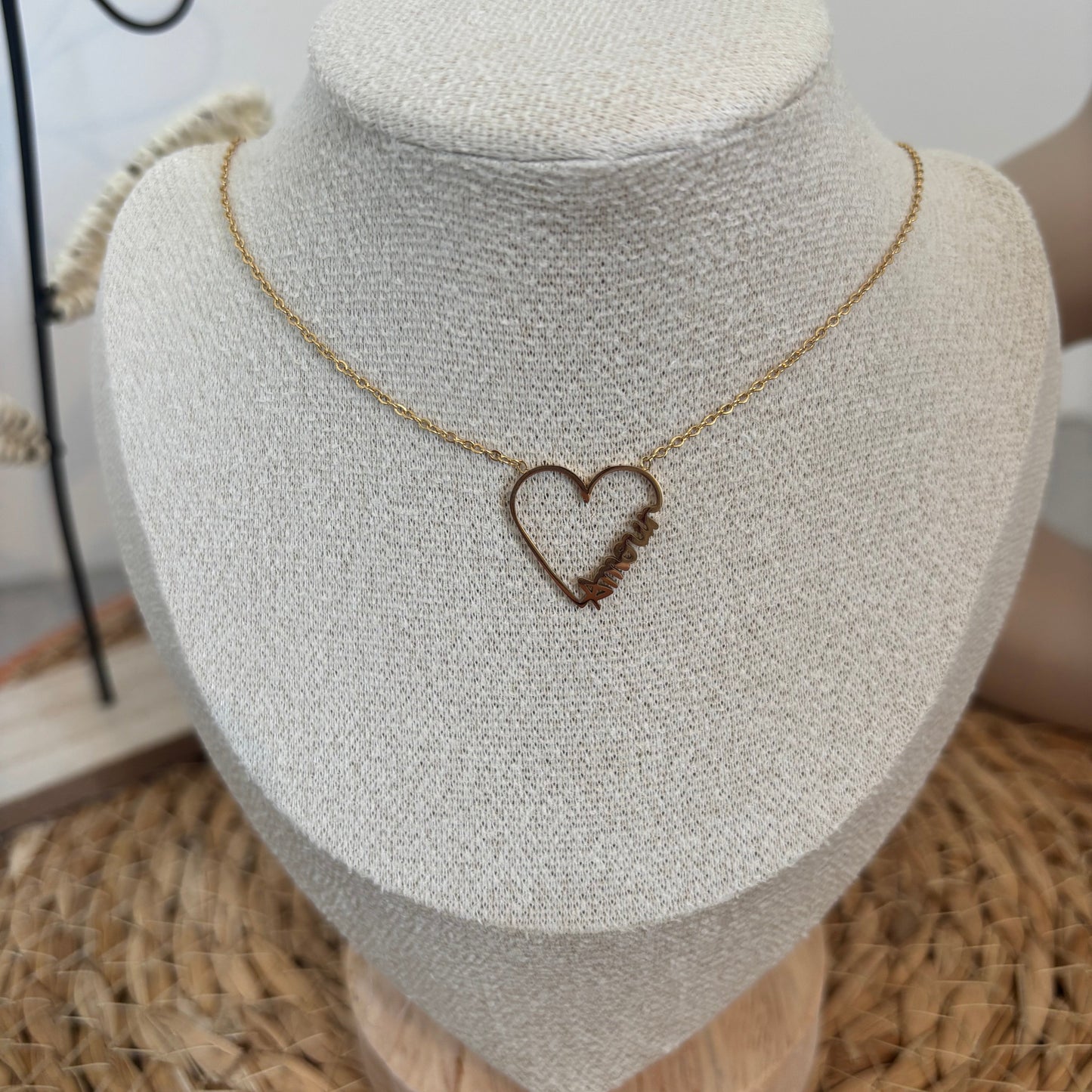 Collier cœur « Amour » - acier inoxydable