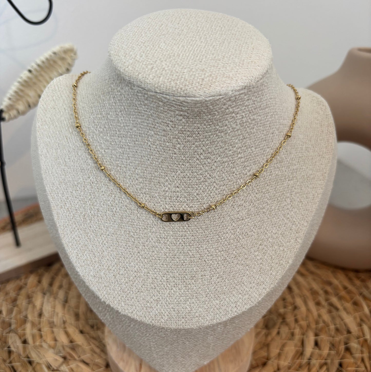 Collier cœur - acier inoxydable