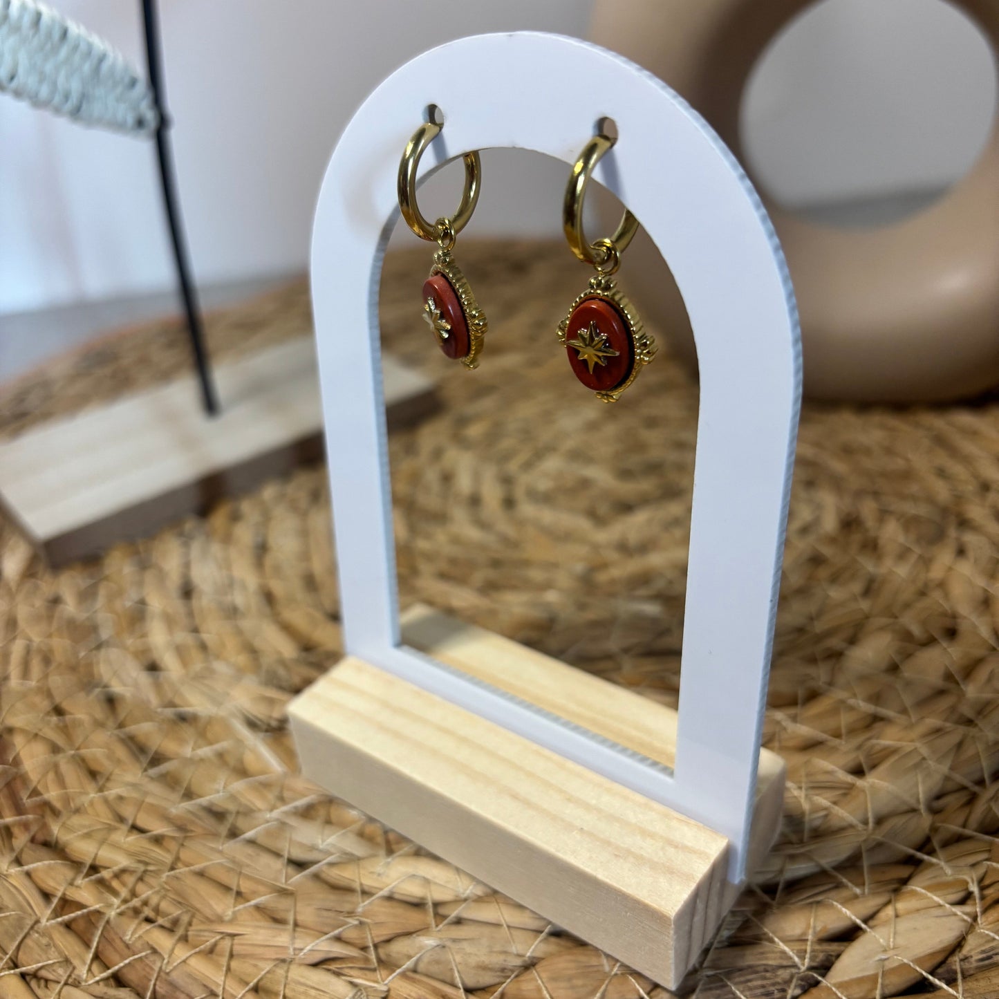 Boucles d’oreilles dorées étoile terracotta
