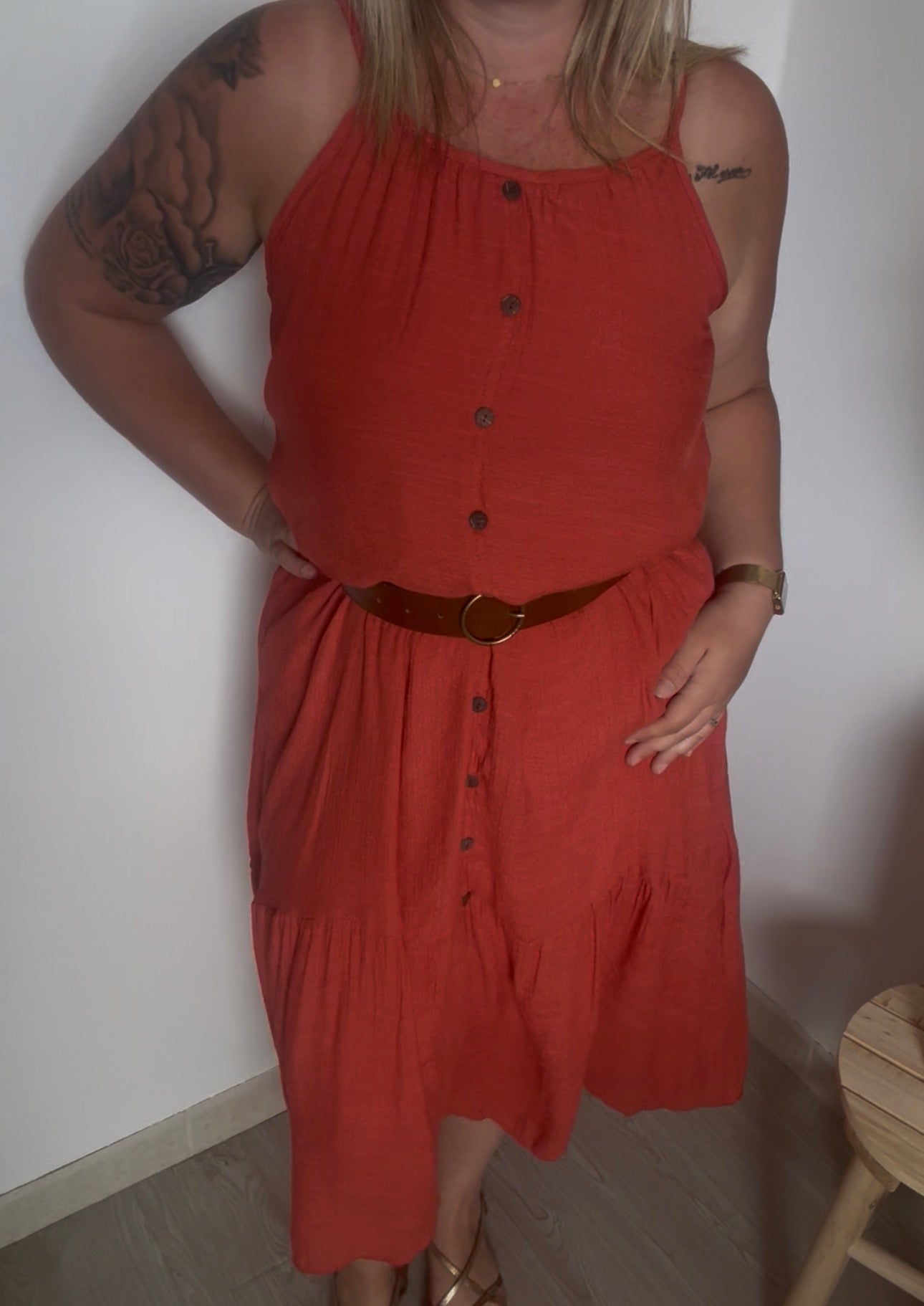 Robe longue à bretelles - Grande Taille