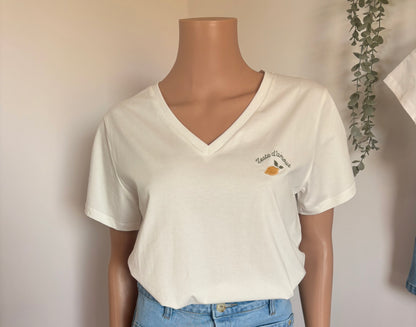 T-shirt blanc « zeste d’amour » - Femme