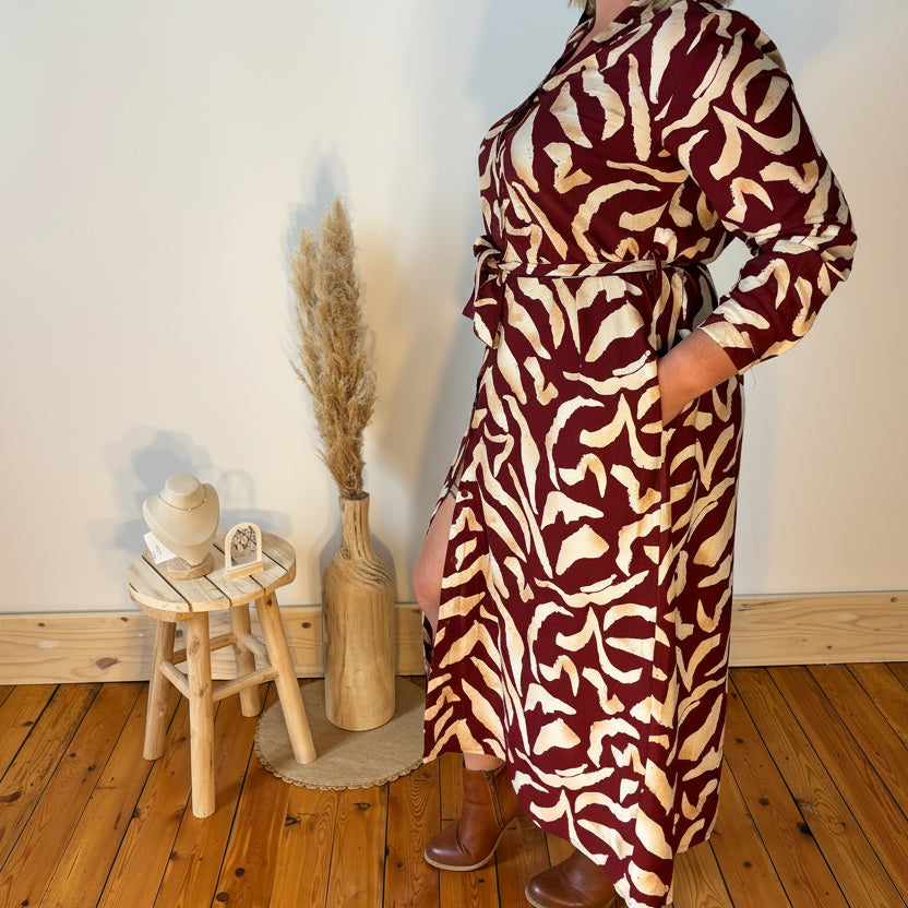 Robe longue fluide boutonnée - Margaux