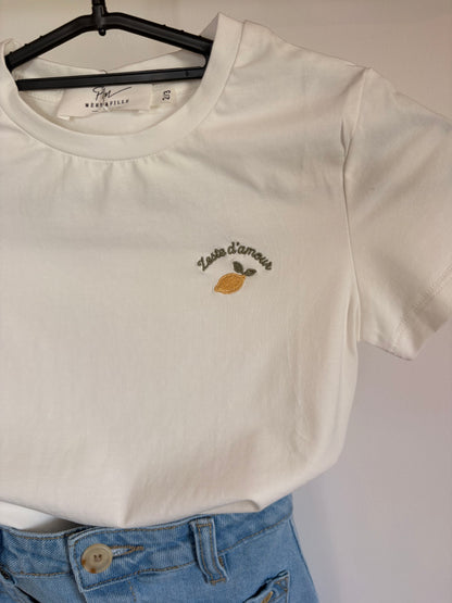 T-shirt blanc « zeste d’amour » enfant