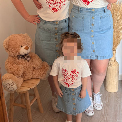 T-shirt blanc « cœur » - Femme