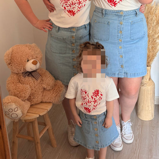 T-shirt blanc « cœur » - Femme