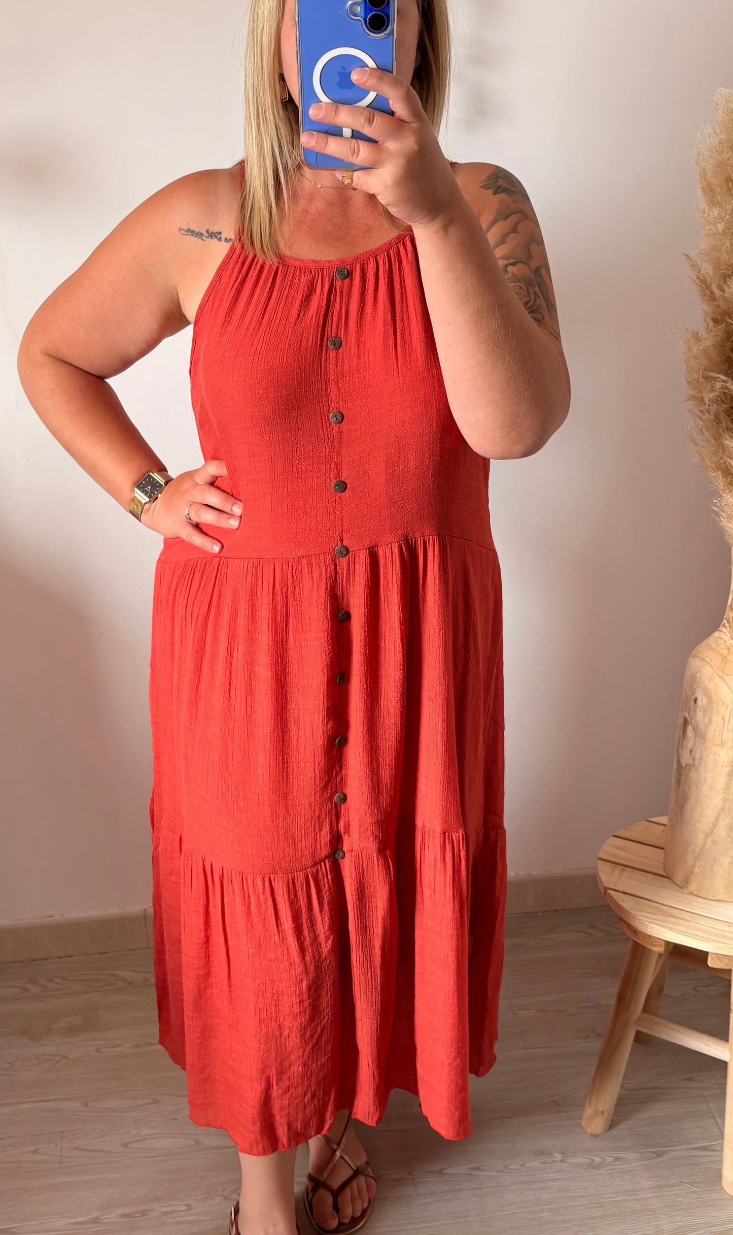 Robe longue à bretelles - Grande Taille