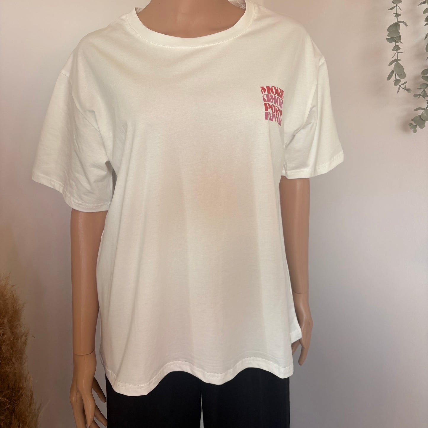T-shirt blanc « More amor por favor »