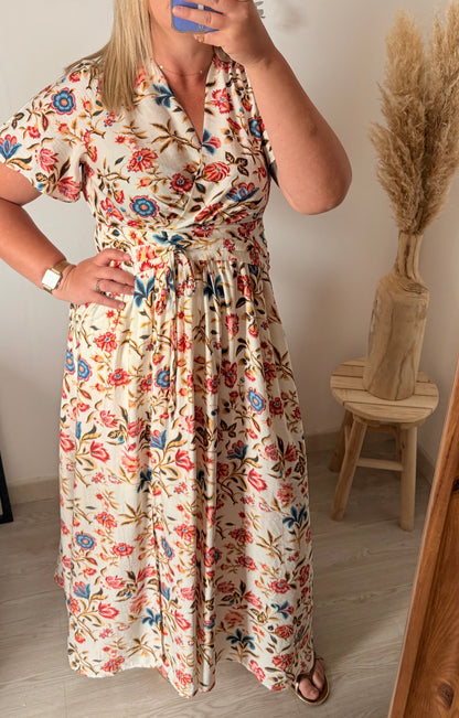 Robe longue fleurie - coupe empire