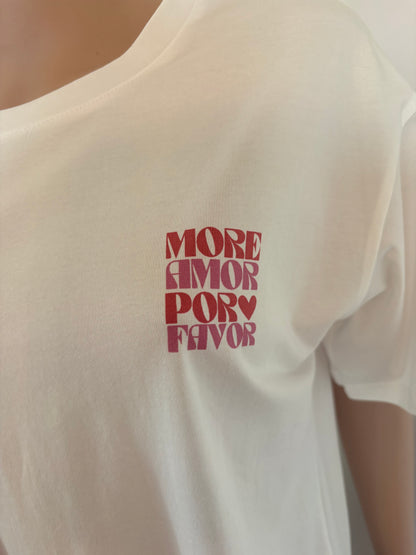 T-shirt blanc « More amor por favor »