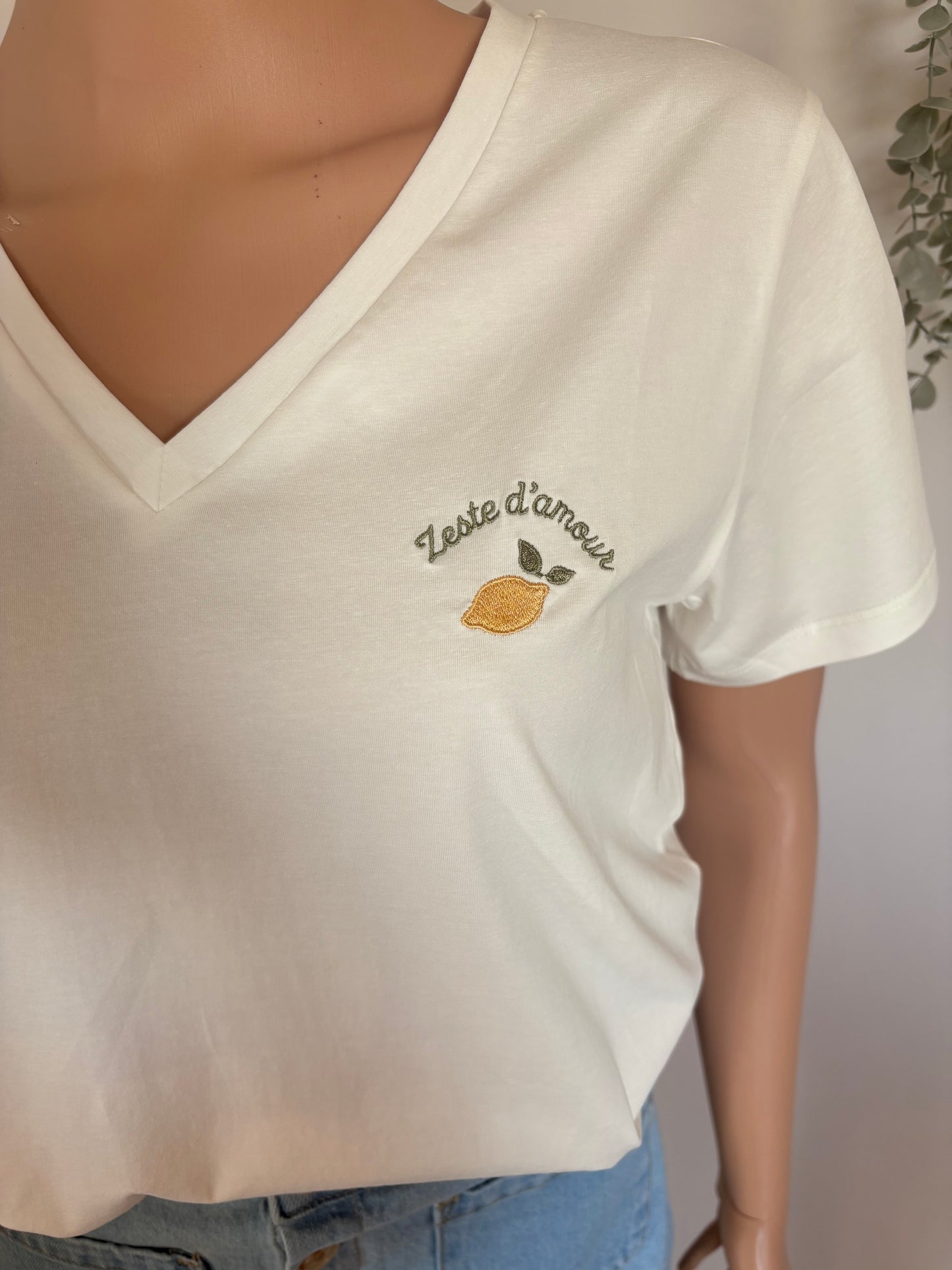 T-shirt blanc « zeste d’amour » - Femme