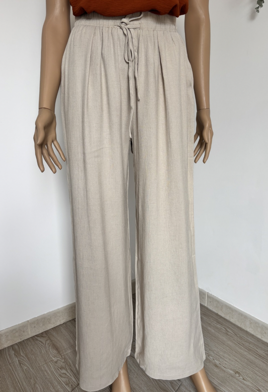 Pantalon fluide - Lin - Rosa