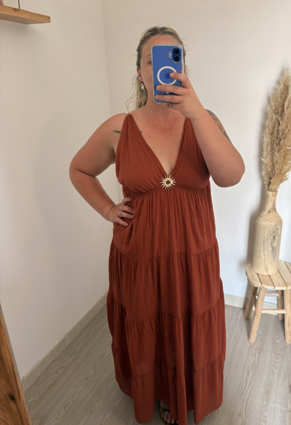 Robe longues à bretelles - Terracotta